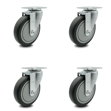 Service Caster Cambro Dish Caddies Swivel Caster Replacement Set - SCC CAM-SCC-20S514-TPRB-4